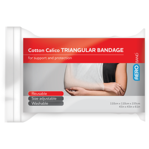 AEROBAND Cotton Calico Triangular Bandage 110 x 110 x 155cm Bag