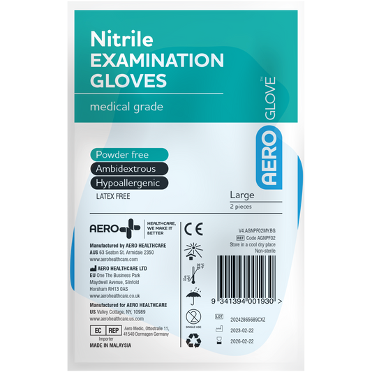 AEROGLOVE Nitrile Powder-Free Gloves - Large